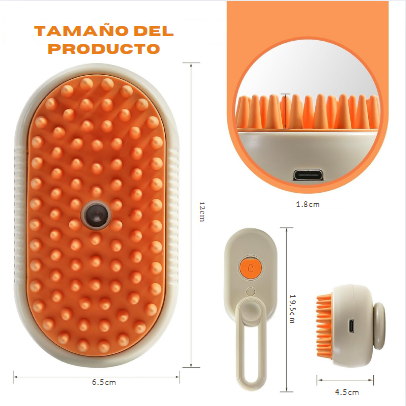 Cepillo de Vapor Relajante para Gatos y Perros – Quita Pelo sin Peleas