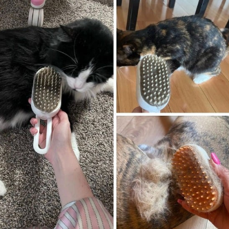 Cepillo de Vapor Relajante para Gatos y Perros – Quita Pelo sin Peleas